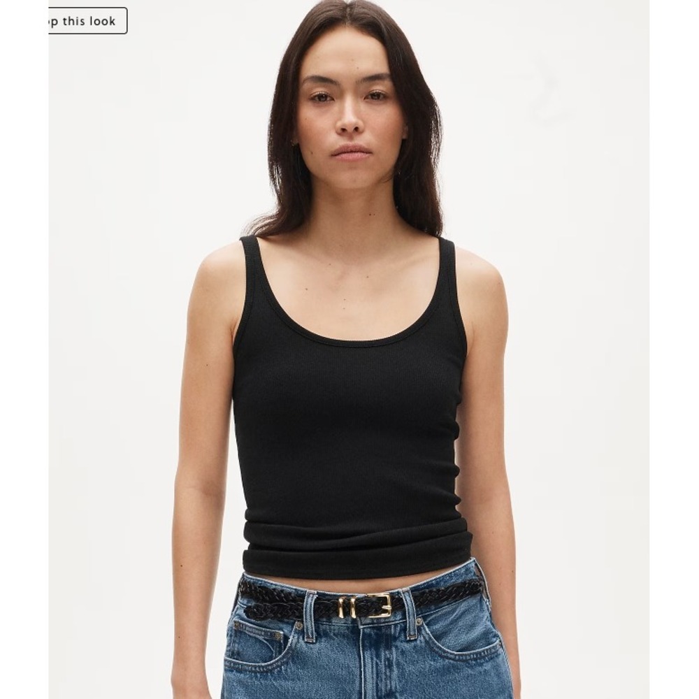 J. Crew tank sustainable Cotton Scoop Neck Tank Top Black Size S Re-Imagined